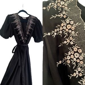 Dior Lingerie Black Embroidered Robe